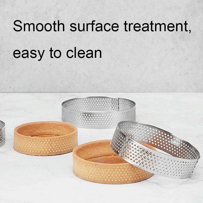 BN1006 Stainless Steel Mousse Circle Thickened Perforated Cake Mold DIY Baking Tools, Specificati...