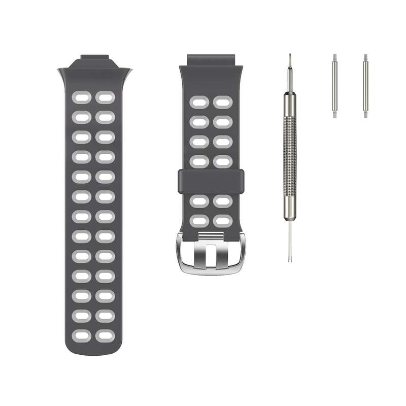 For Garmin Forerunner 310XT Two-color Silicone Watch Band(Grey Light Grey)