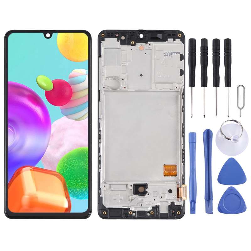 Original Super AMOLED LCD Screen for Samsung Galaxy A41 SM-A415 Digitizer Full Assembly with Fram...