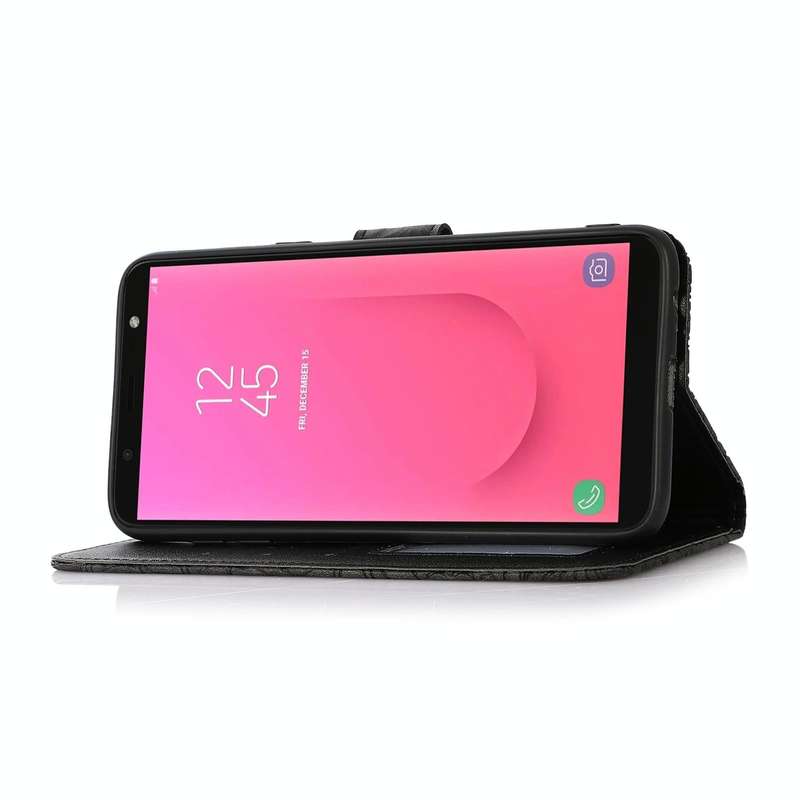 For Samsung Galaxy J8 Skin Feel Embossed Sunflower Horizontal Flip Leather Case with Holder & Car...