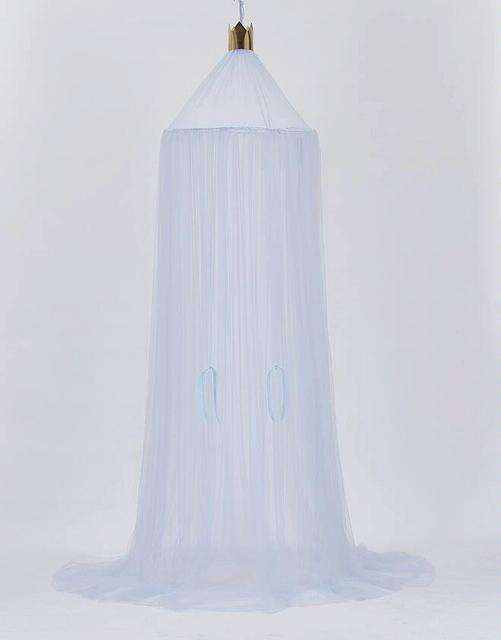 Baby Bed Curtain Hung Dome Mosquito Net Girls Crown Hanging Net Princess Tents(Blue)