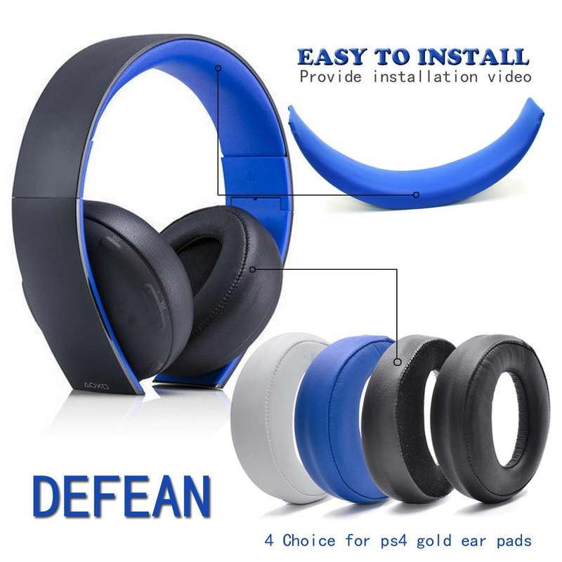 2 PCS Headphone Sponge Cover for SONY PS3 PS4 7.1 Gold,Style: Burlap Grey Earpads