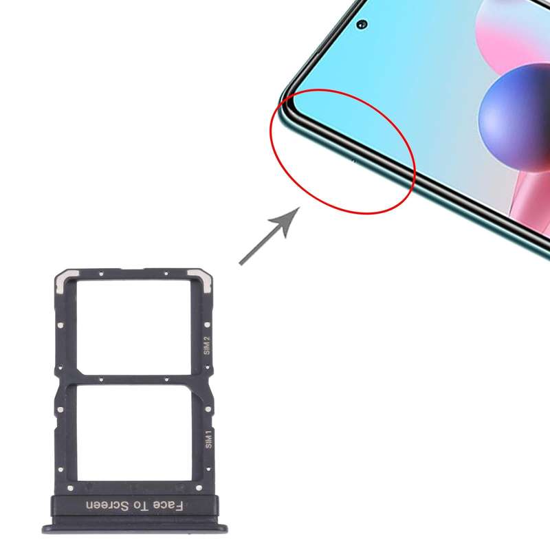 SIM Card Tray + SIM Card Tray for Xiaomi Redmi Note 10 Pro 5G / Poco X3 GT(Black)