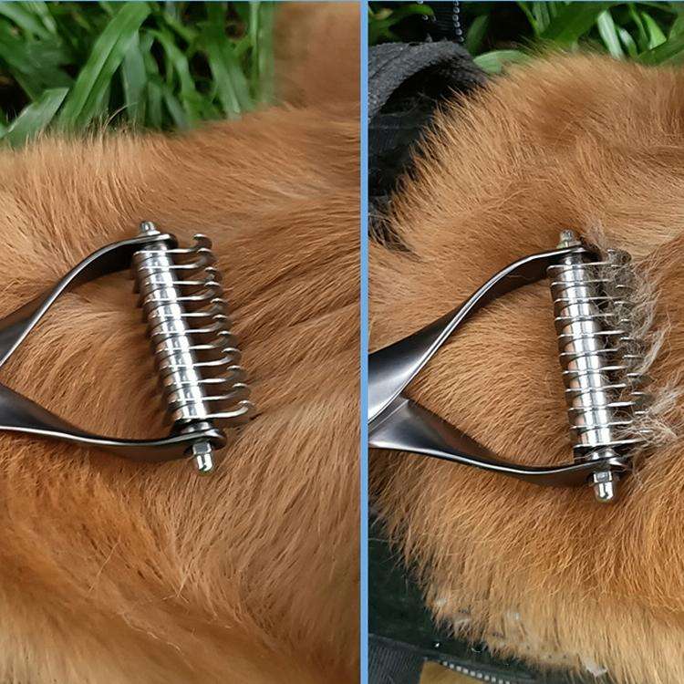 Pet Comb Zinc Alloy Double-Sided Cat Dog Cleaning Beauty Hair Removal Comb, Specification: Silver...