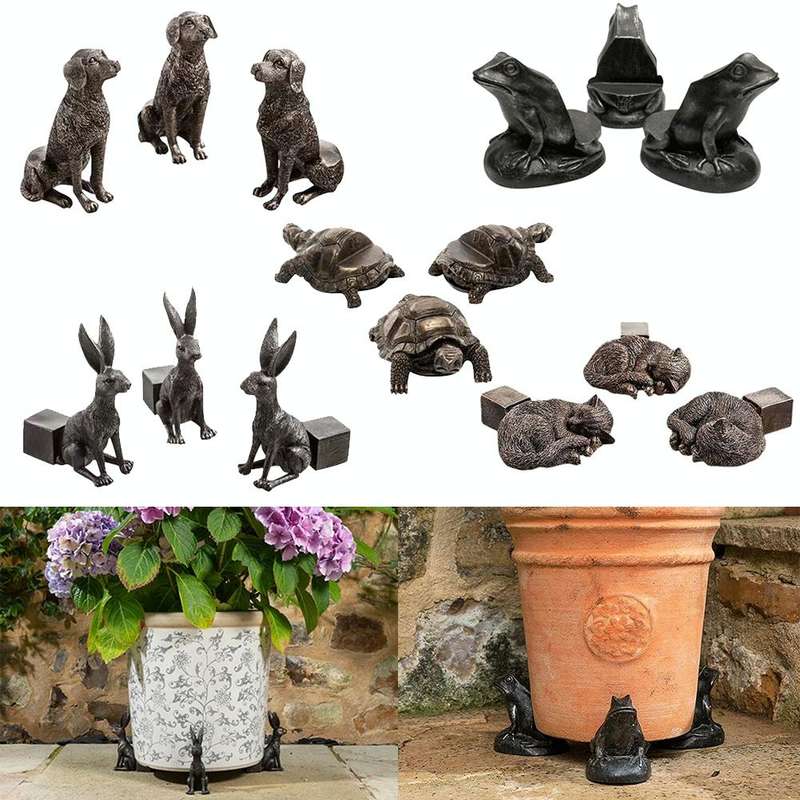 3pcs/set Flower Pot Feet Stand Animal Shape Resin Plant Pots Risers Pad(Rabbit)