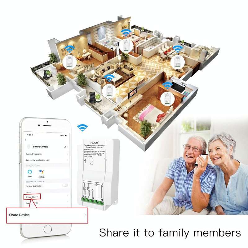 Temperature and Humidity Probe Tuya Dual-way Temperature and Humidity Switch Timer Smart Switch