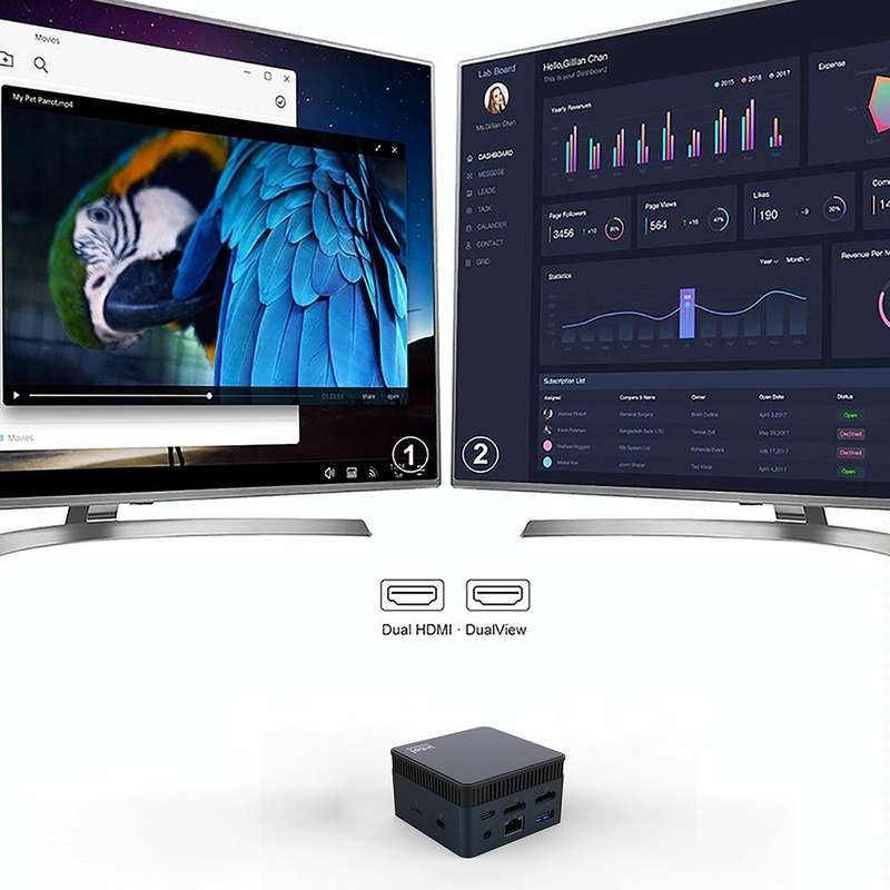 N100/DDR5 12th AlderLake-N100 Dual 4K60Hz Office And Home Mini PC, Spec: 12G+256G /UK Plug