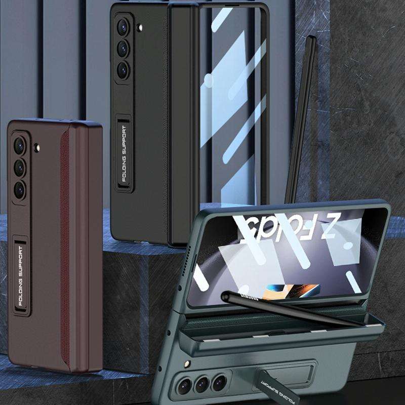 For Samsung Galaxy Z Fold5 GKK Magnetic Full Coverage Phone Flip Case with Pen Box(Grey)