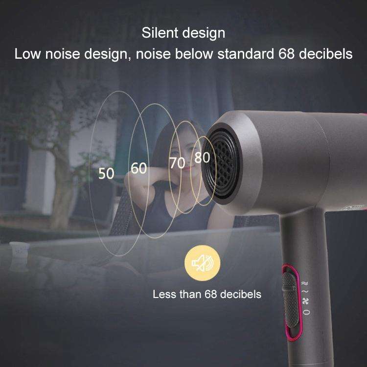 High-power 2000W Anionic Cold Hot Air Constant Temperature Hair Dryer, EU Plug(Red + Grey)