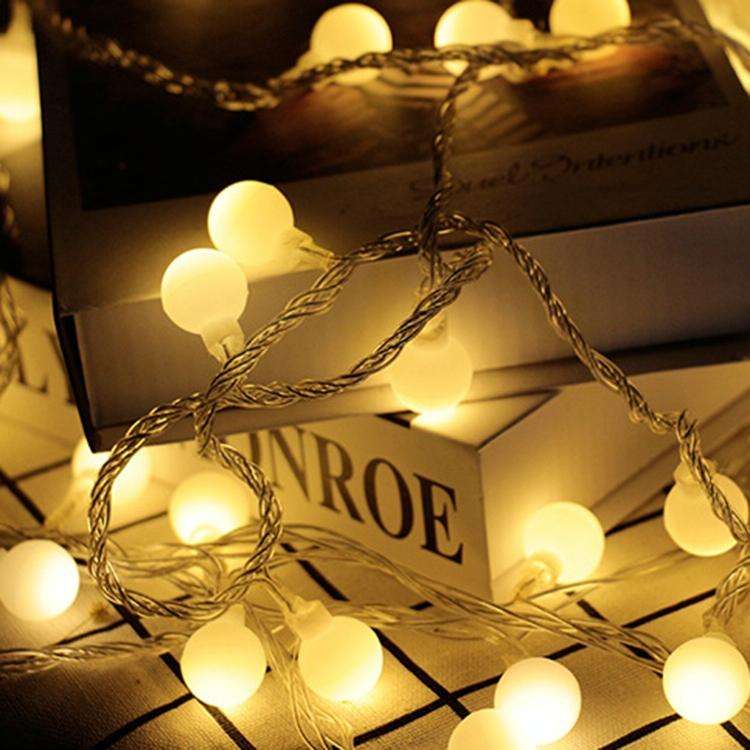 LED Waterproof Ball Light String Festival Indoor and Outdoor Decoration, Color:Warm White 50 LEDs...