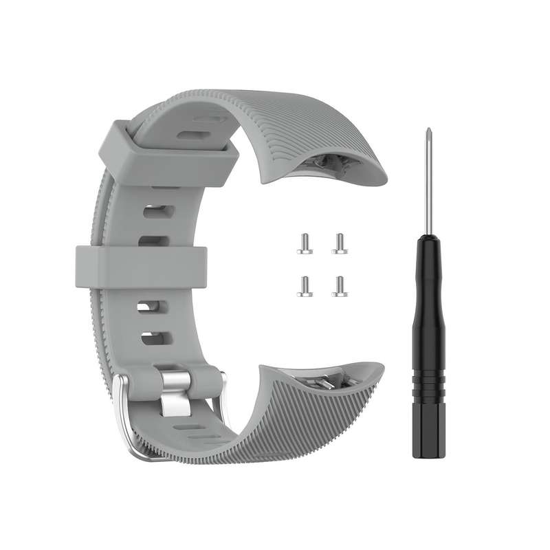 For Garmin Forerunner 45 / Forerunner 45S Universal Twill Solid Color Silicone Watch Band(Grey)
