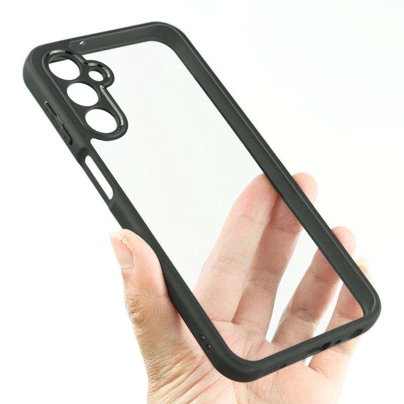 For Samsung Galaxy A24 4G Frosted TPU + Transparent PC Phone Case(Black)