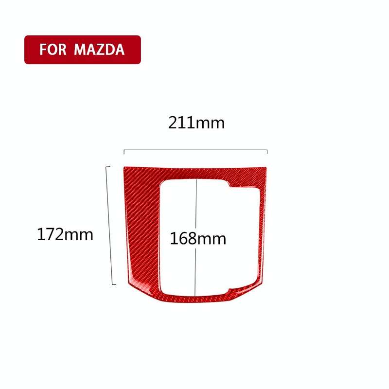 Car Carbon Fiber Gear Panel Decorative Sticker for Mazda CX-5 2017-2018, Right Drive (Red)