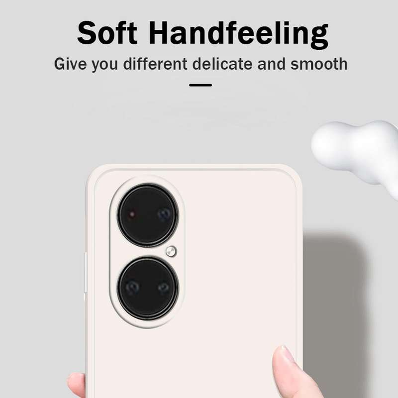 For Huawei P50 Solid Color Imitation Liquid Silicone Straight Edge Dropproof Full Coverage Protec...
