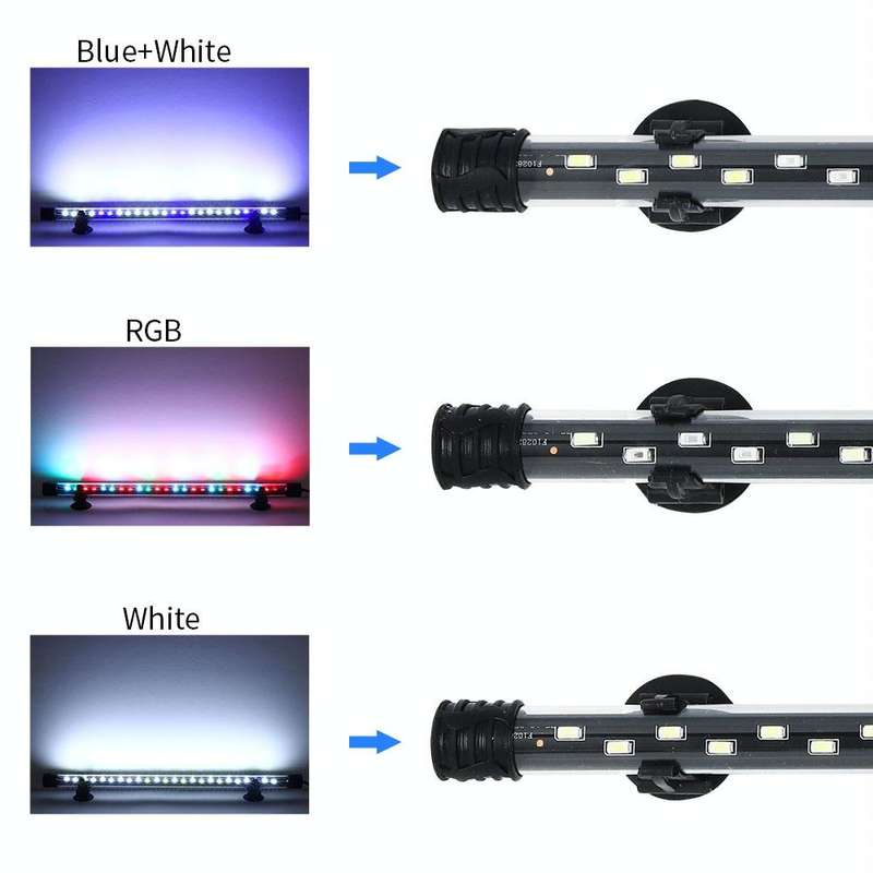 Q20CF RGB Light 90-260V Aquarium Diving Light LED Fish Tank Light(EU Plug)