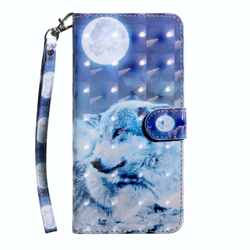 For Samsung Galaxy A13 4G 3D Painting Pattern Coloured Drawing Leather Phone Case(Wolf)