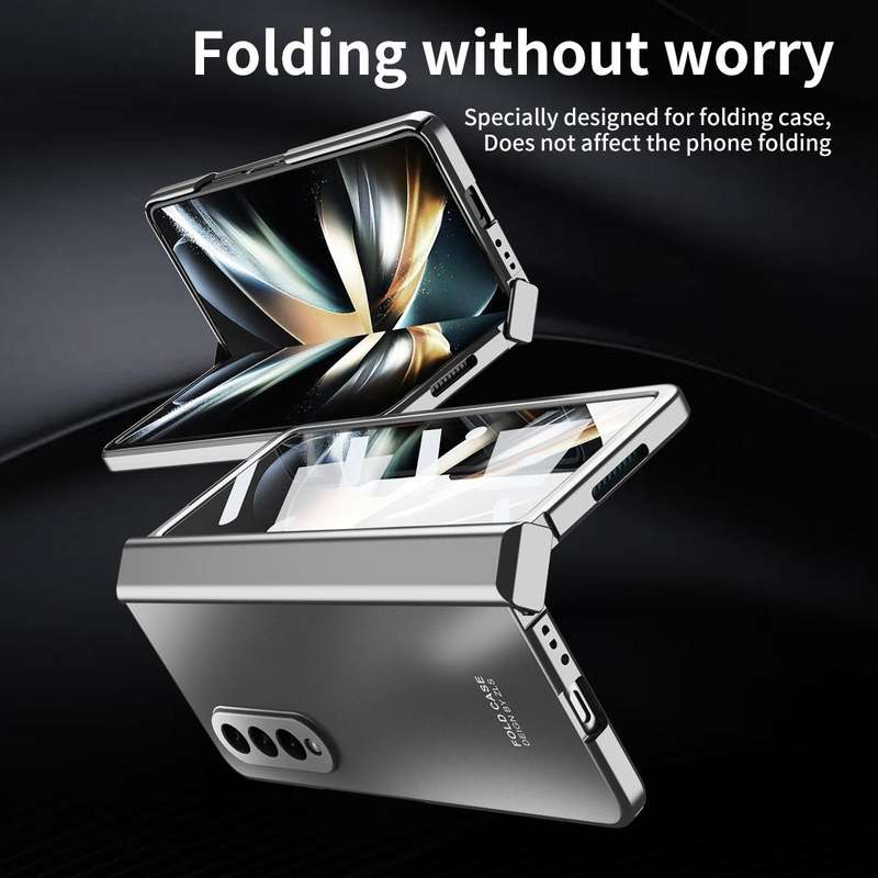 For Samsung Galaxy Z Fold4 5G Integrated Electroplating Folding All-inclusive Phone Case(Silver)