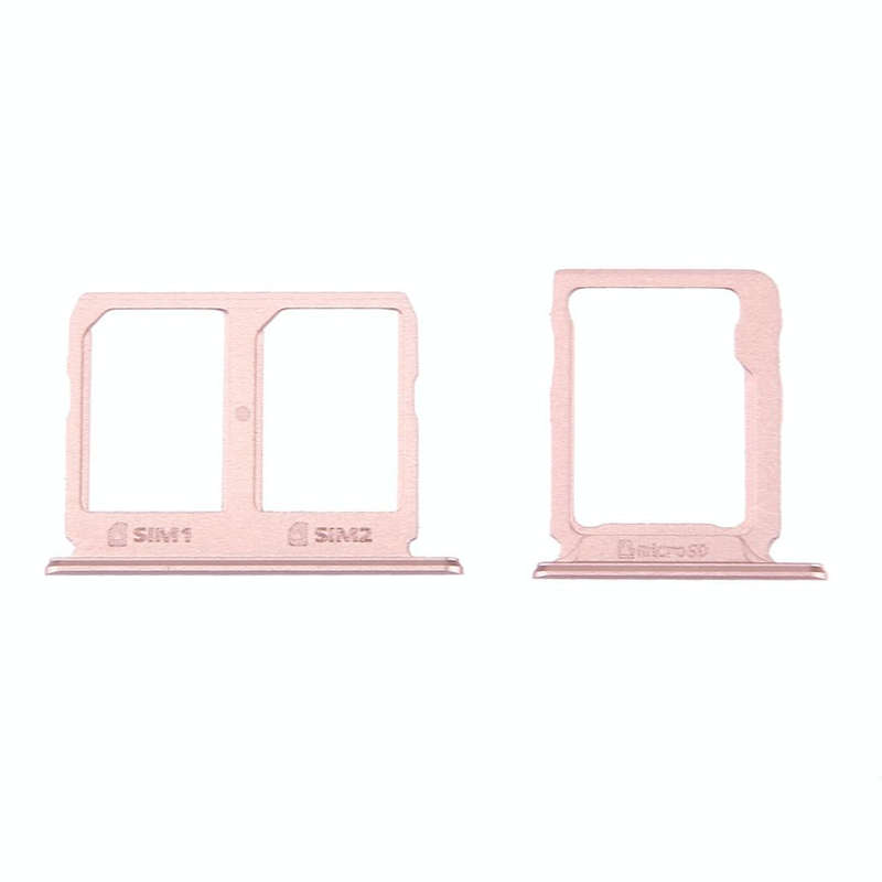 For Galaxy C9 Pro / C9000 SIM Card Tray + Micro SD Card Tray (Rose Gold)