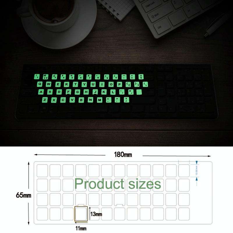 3 PCS Luminous Keyboard Stickers Notebook Desktop Computer Keyboard Stickers(English Arabic)