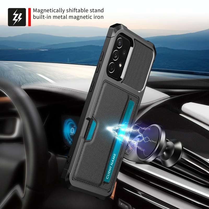For Samsung Galaxy A73 5G ZM02 Card Slot Holder Phone Case(Black)