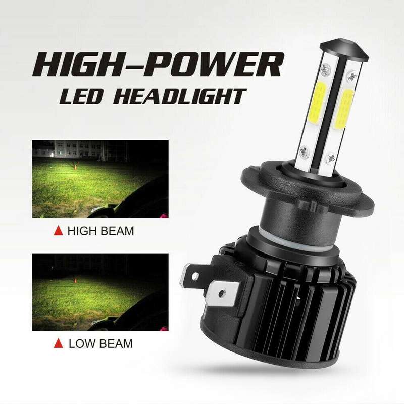 F8 H7 2 PCS 22W 3000LM 6000K Four Side DOB LED Headlight Fog Light Bulbs High Beam Conversion Kit...