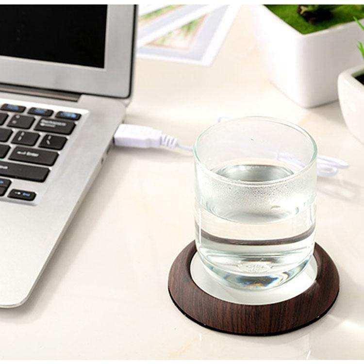 Wood Grain Marble Design USB Desktop Mug Cup Warmer Tea Coffee Drinks Heating Mat Pad, Random Col...