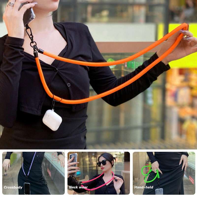10mm Thick Rope Mobile Phone Lanyard Spacer Adjustable Anti Theft Phone Strap(NO.13 Camel Color)