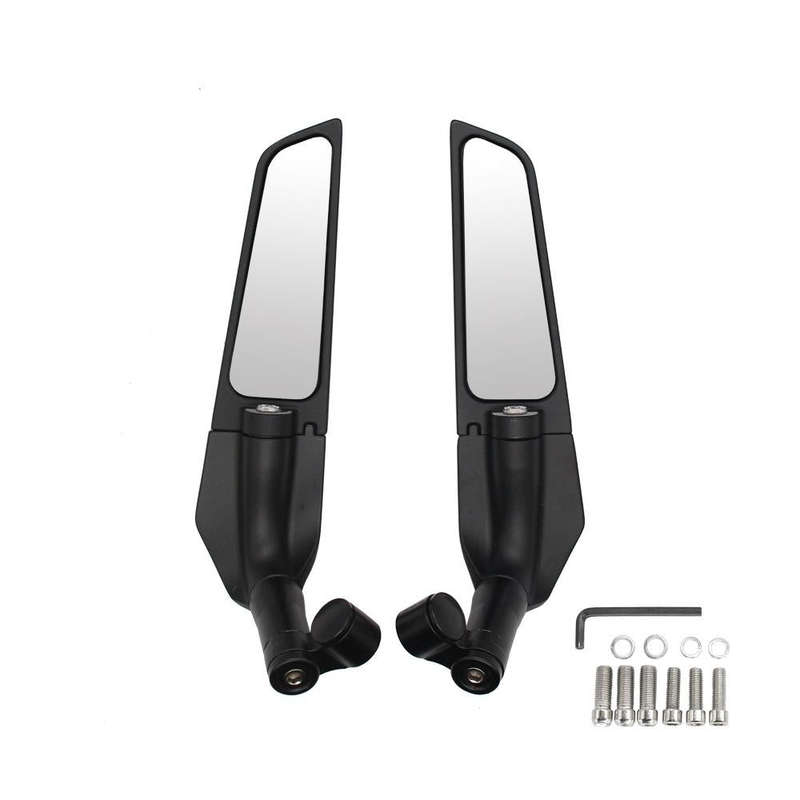 Motorcycle Modification Fixed Wind Wing Rearview Mirror (Black)