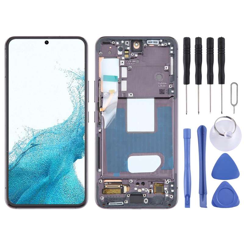 For Samsung Galaxy S22 5G SM-S901B EU Version OLED LCD Screen Digitizer Full Assembly with Frame ...