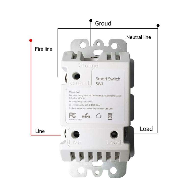 120 Type WiFi Smart Wall Touch Switch, US Plug(White)
