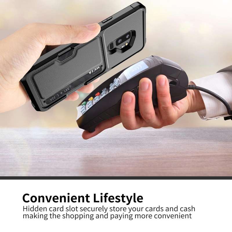 For Samsung Galaxy S9+ ZM02 Card Slot Holder Phone Case(Black)