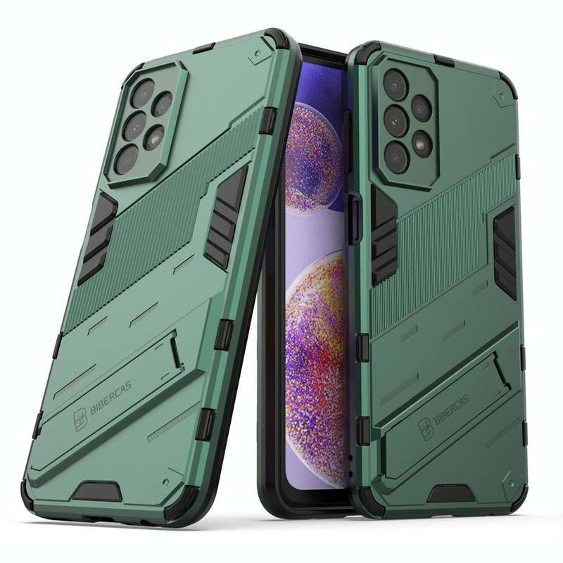 For Samsung Galaxy A23 Punk Armor 2 in 1 PC + TPU Shockproof Phone Case with Invisible Holder(Green)