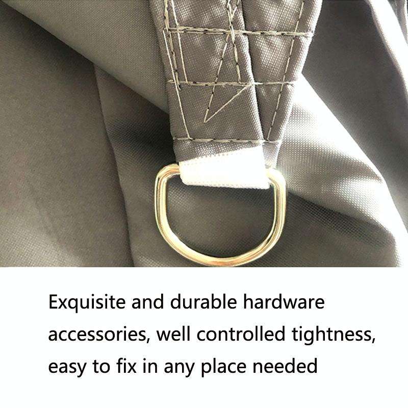 Triangle Outdoor Garden Sunshade Sail Waterproof Anti-UV Canopy, Size: 2.4m x 2.4m x 2.4m(Khaki)