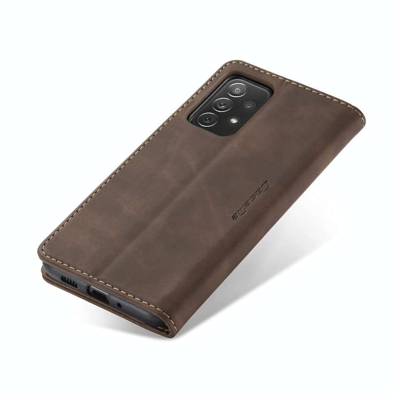 For Samsung Galaxy A73 5G CaseMe 013 Multifunctional Horizontal Flip Leather Phone Case(Coffee)