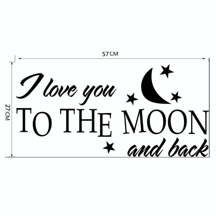 I Love You To The Moon Stars And Moon Cartoon Children Room English Rumors Wall Stickers