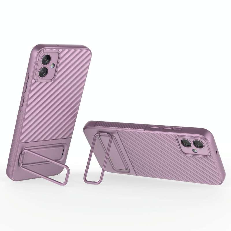 For Samsung Galaxy A04e 4G Wavy Texture TPU Phone Case with Lens Film(Purple)