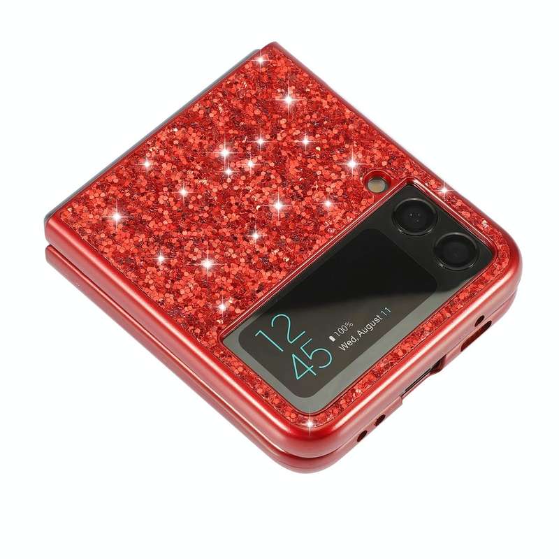 For Samsung Galaxy Z Flip3 5G Glitter Powder Shockproof TPU Protective Case(Rose Gold)