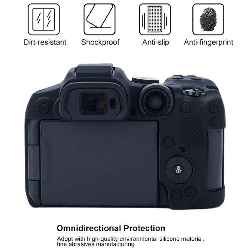 For Canon EOS R7 Soft Silicone Protective Case (Black)