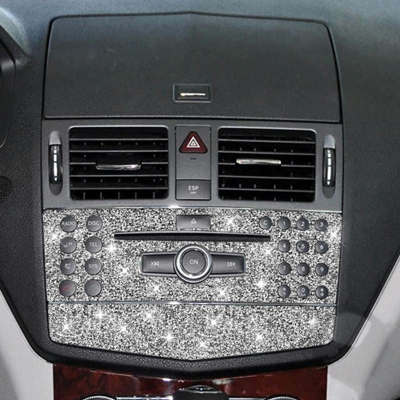 For Mercedes-Benz C-class W204 2007-2010 Car Central Control Panel A Diamond Decorative Sticker, ...