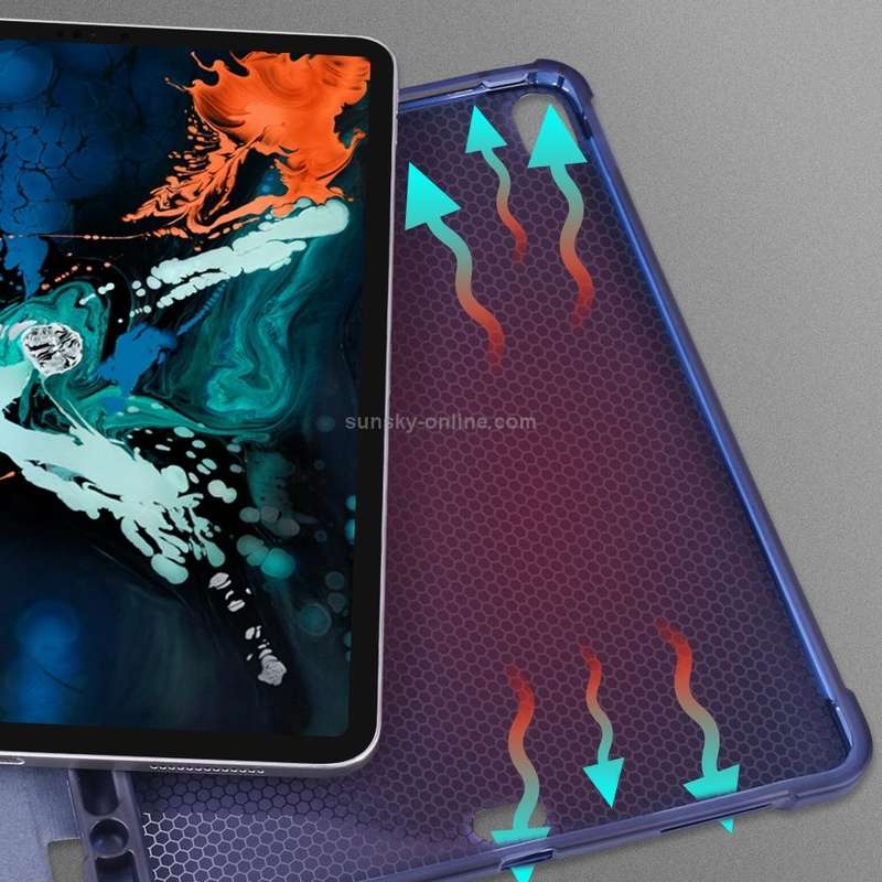 Three-folding Shockproof TPU Protective Case for iPad Pro 11 inch (2018) / (2020), with Holder & ...