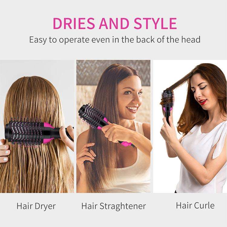 2 in 1 Multi-functional Comb Styling Rotating Hot Hair Dryer Straightener Curler AU Plug