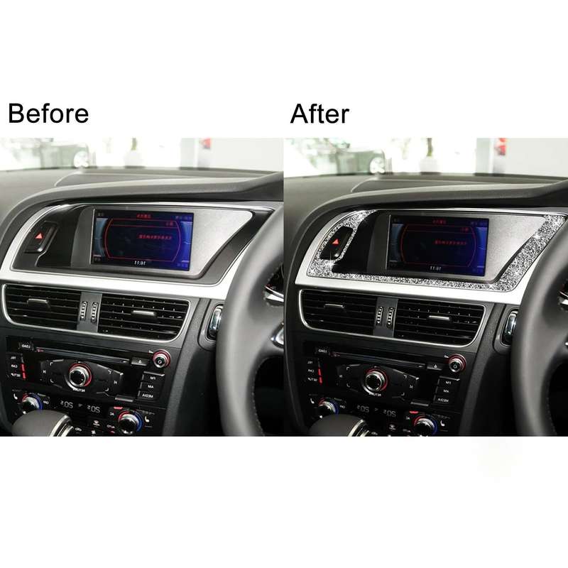 For Audi A4 / A5 / Q5 Car Navigation Outer Frame Diamond Decoration Sticker, Right Drive