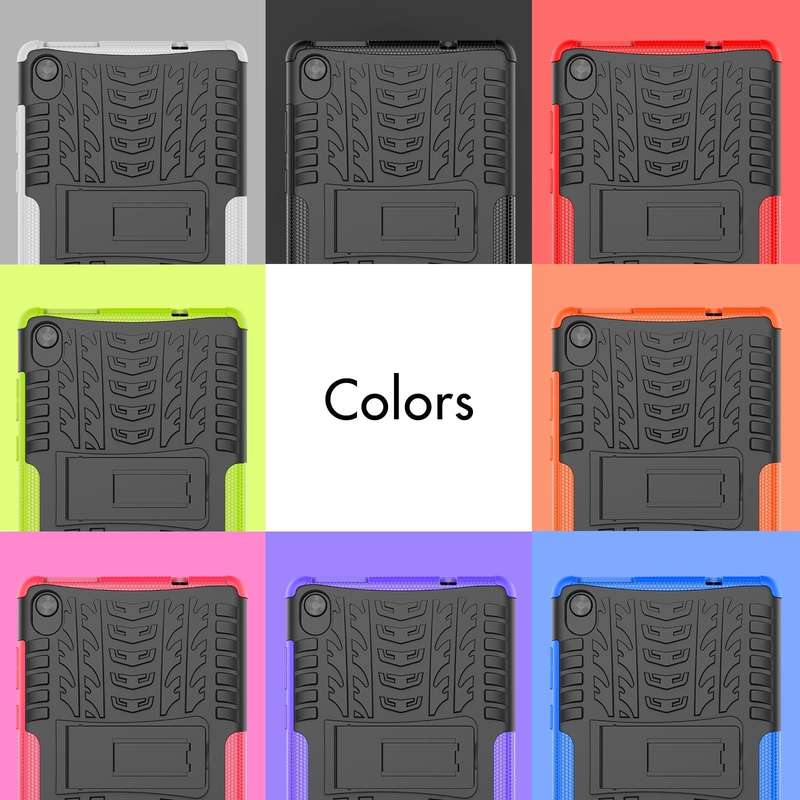 For Lenovo Tab M8 3rd Gen 8506 / M8 HD 8505 Tire Texture Shockproof TPU+PC Tablet Case with Holde...