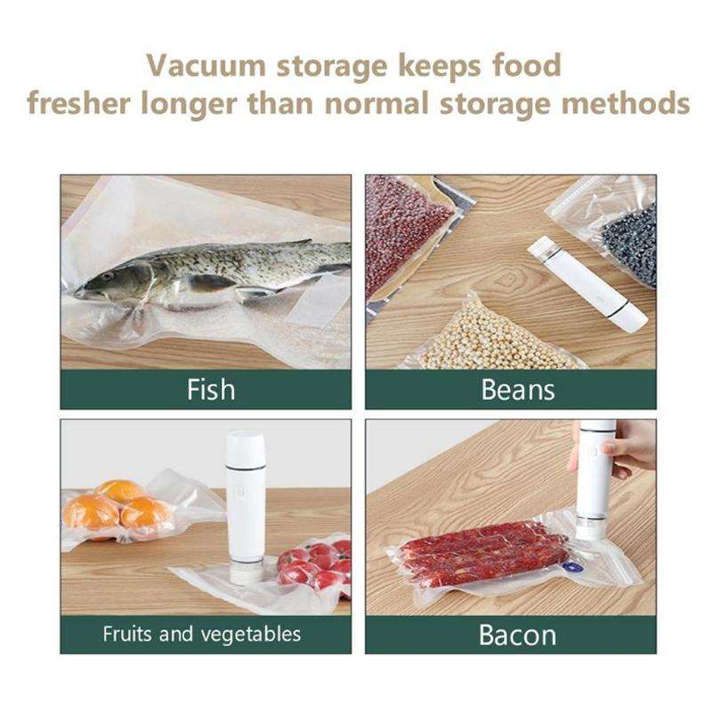 Handheld Vacuum Machine Rechargeable Food Preservation Compression Storage Machine(Black)