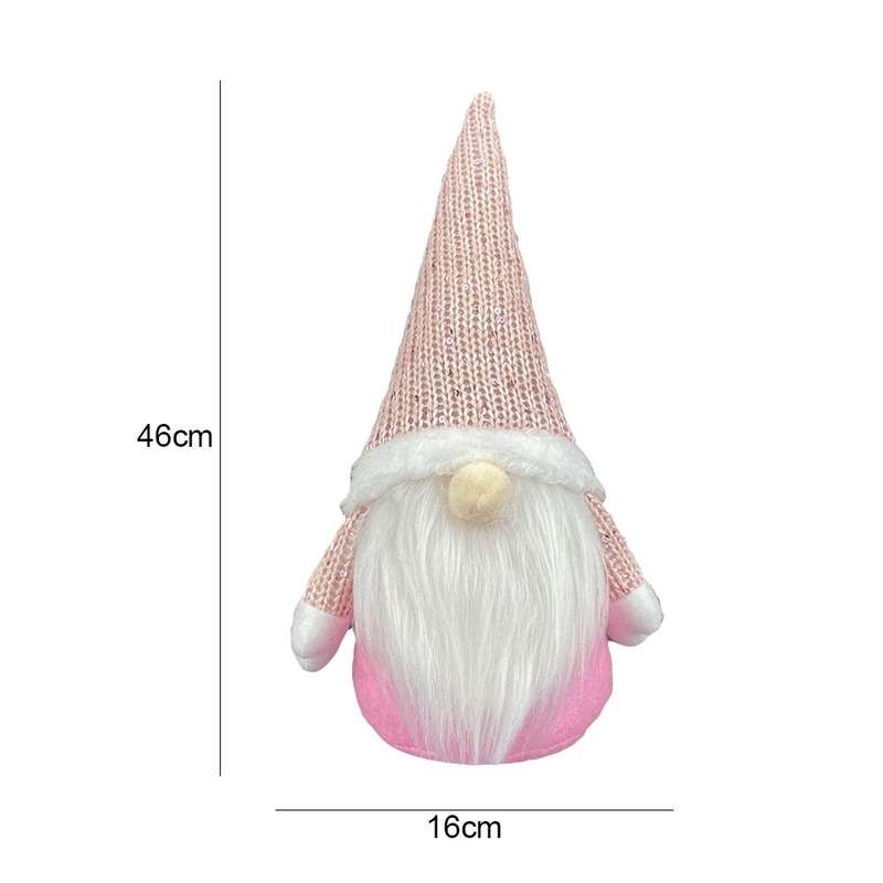 Christmas Decorations Window Decorations for Faceless Elderly Dolls Decorative Dolls(Pink)