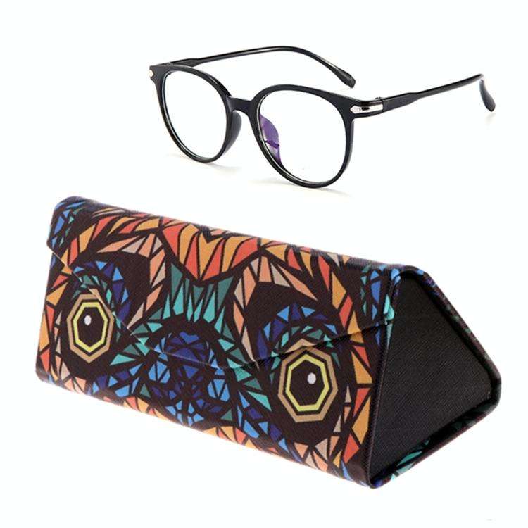 Foldable Triangle Animal Print Glasses Case Sunglasses Myopia Frame Case(Dog)