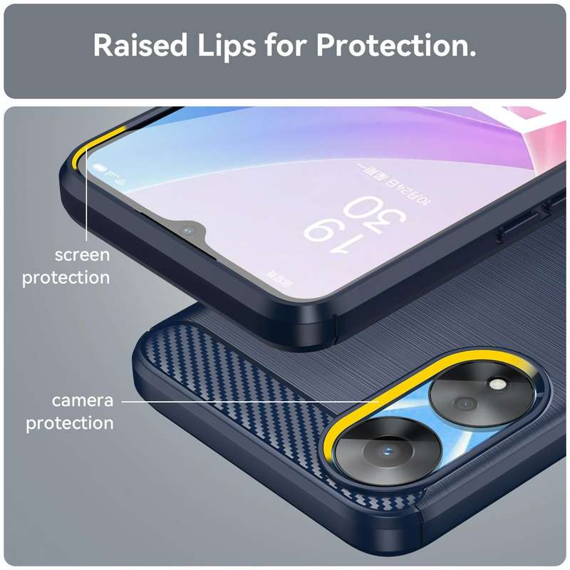 For OPPO A78 5G Brushed Texture Carbon Fiber TPU Phone Case(Blue)