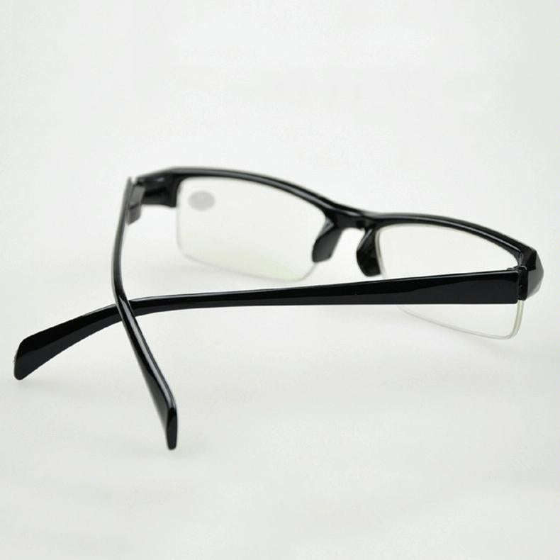 Women Men Half Frame Myopia Glasses HD AC Green Film Lens Myopia Eyeglasses(-2.00D)
