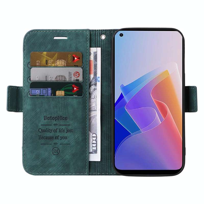 For OPPO Reno 7Z 5G BETOPNICE Dual-side Buckle Leather Phone Case(Green)