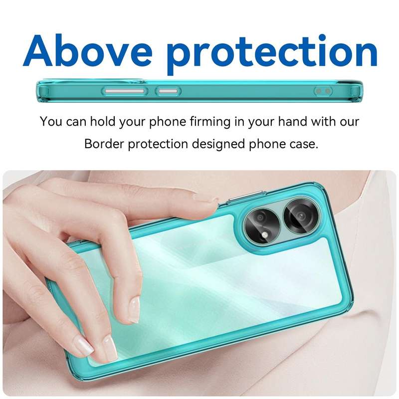 For OPPO A78 4G Colorful Series Acrylic Hybrid TPU Phone Case(Transparent Blue)